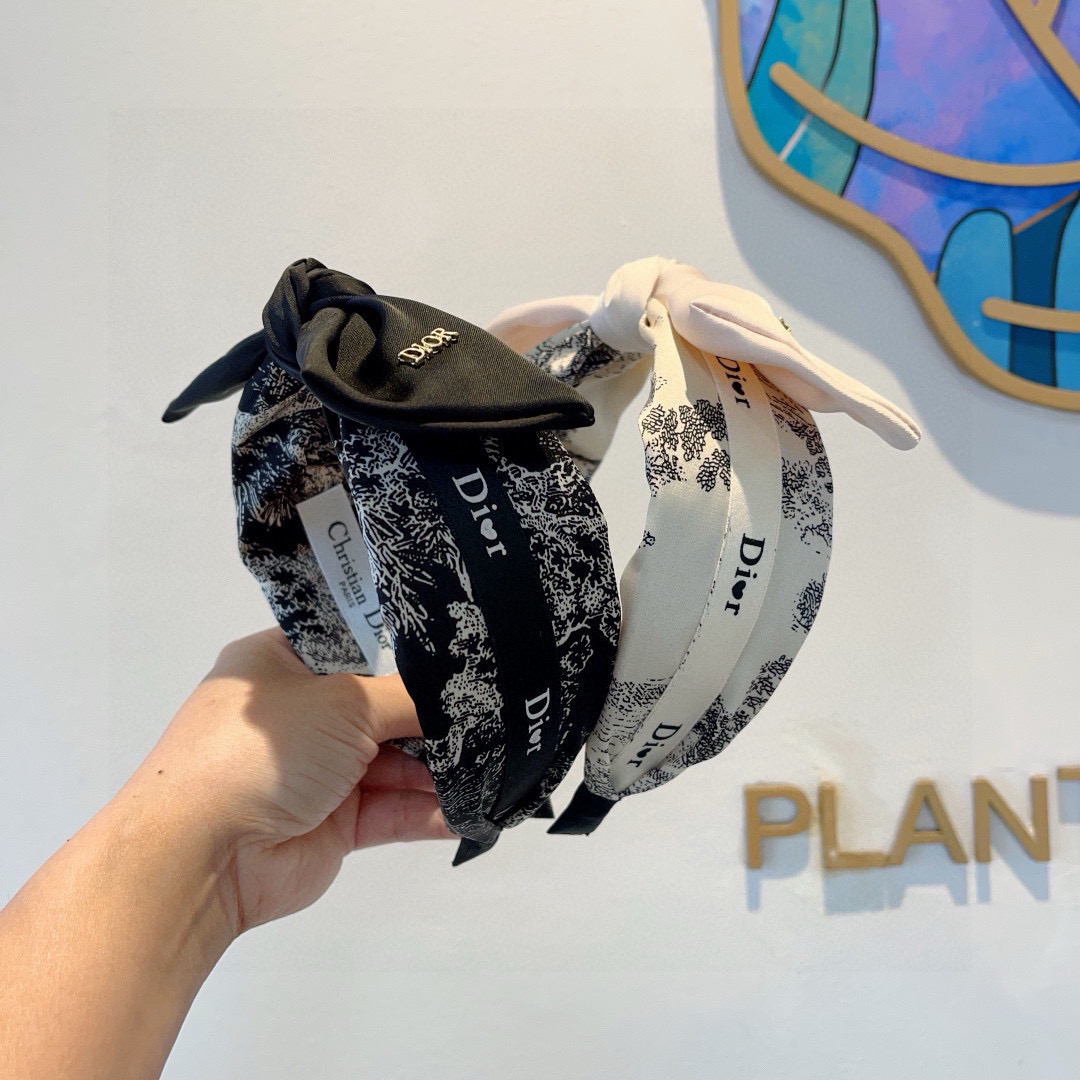 DIOR ディオール ヘアバンド ディオール ロゴ ブランド ブラック ホワイト 全2色 - 画像 9