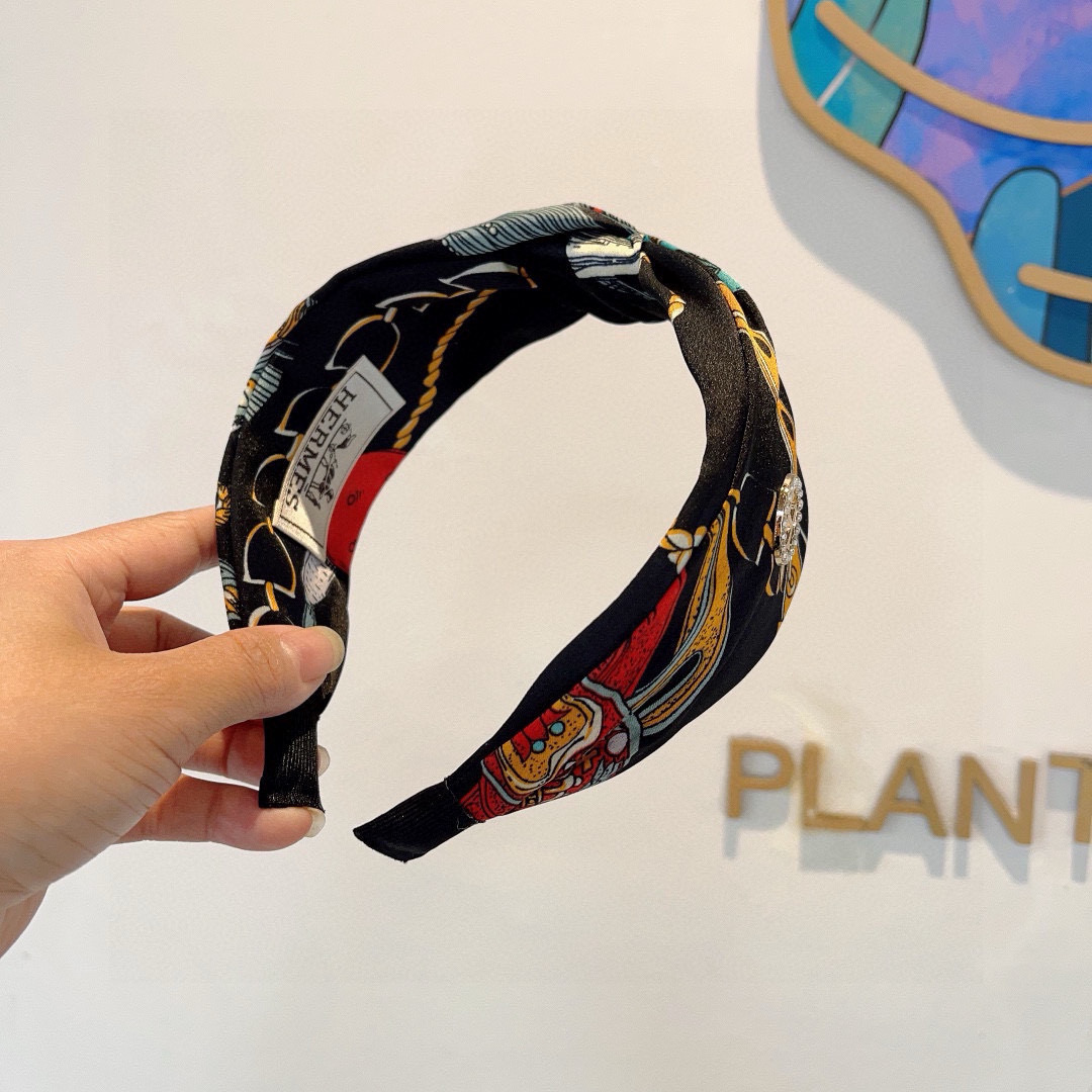 HERMES ラルム ヘアバンド ファッション ブランド ホワイト 黒 ブルー 2色展開 - 画像 4