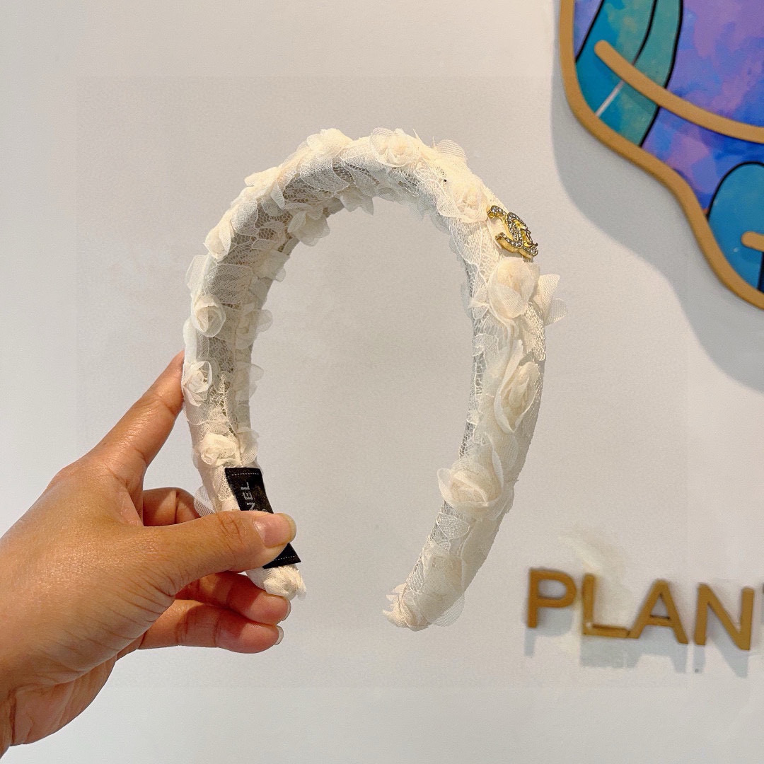 CHANEL シャネル ヘッドバンド レース 通勤 通学 ブラック ホワイト 全2色 - 画像 2