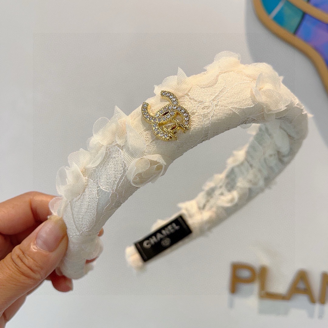 CHANEL シャネル ヘッドバンド レース 通勤 通学 ブラック ホワイト 全2色 - 画像 3