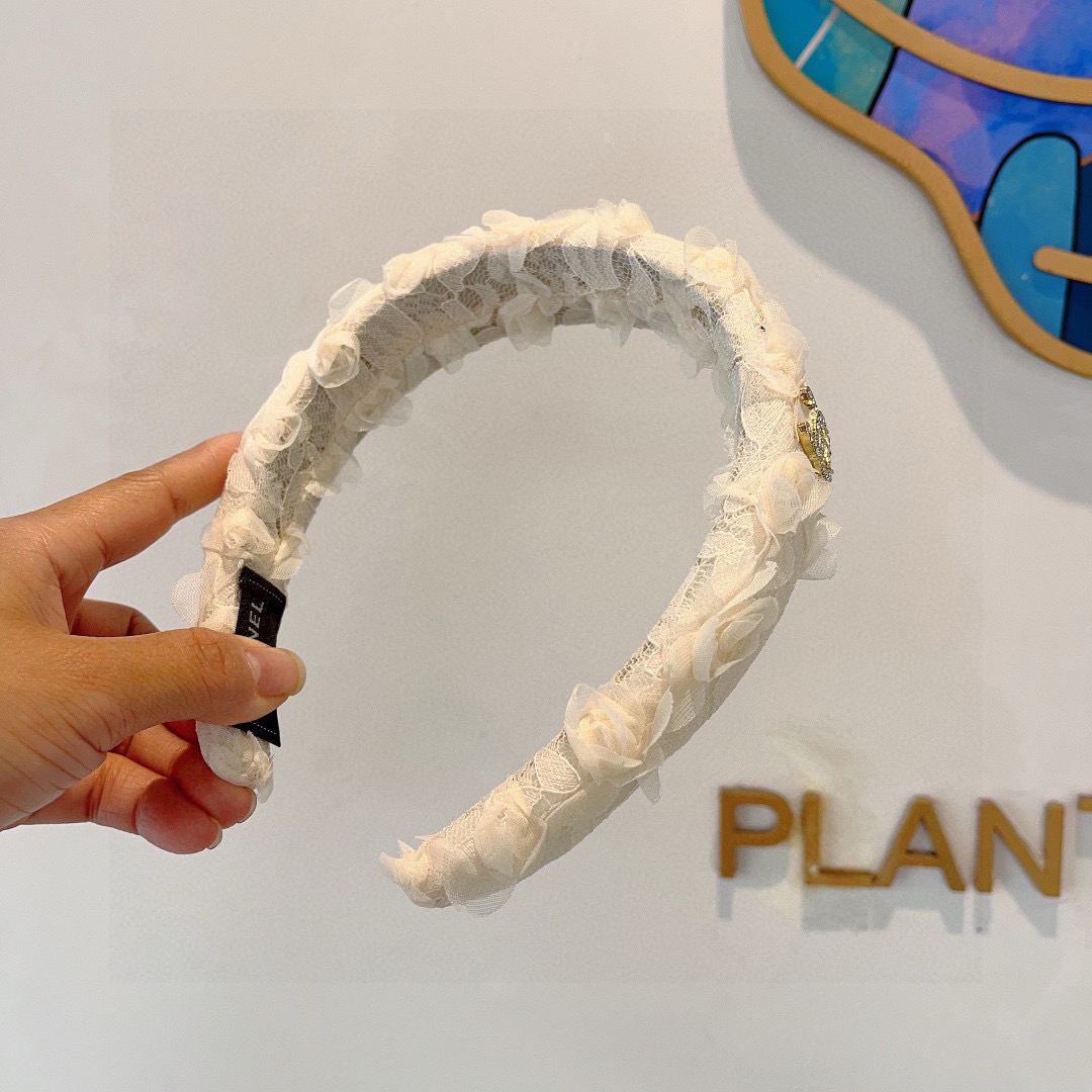 CHANEL シャネル ヘッドバンド レース 通勤 通学 ブラック ホワイト 全2色 - 画像 4