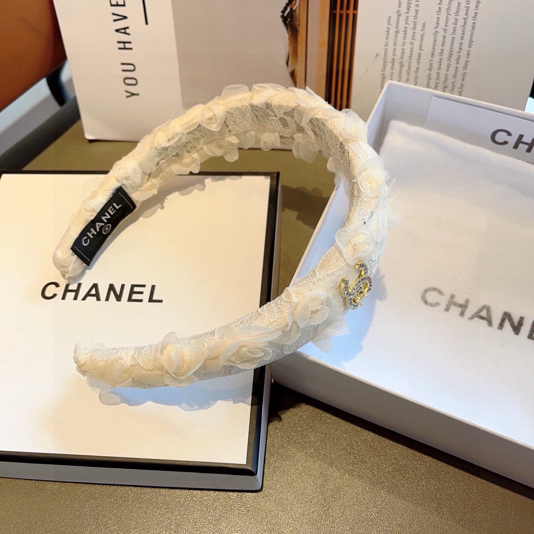 CHANEL シャネル ヘッドバンド レース 通勤 通学 ブラック ホワイト 全2色 - 画像 7