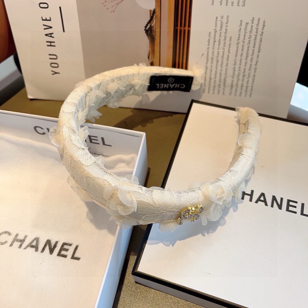 CHANEL シャネル ヘッドバンド レース 通勤 通学 ブラック ホワイト 全2色 - 画像 8