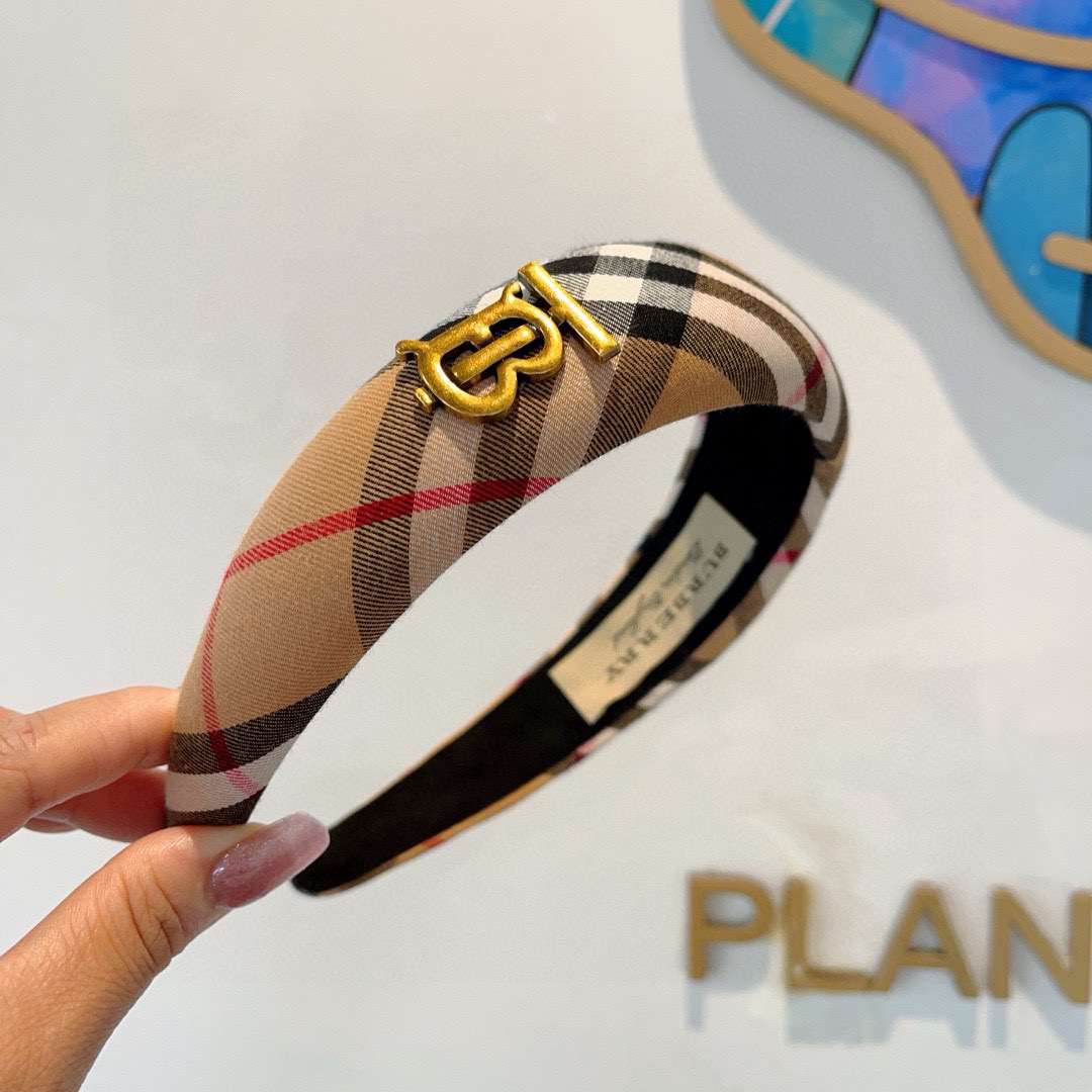 BURBERRY バーバリー ヘアバンド バーバリーロゴ ベージュ 全3色 - 画像 3