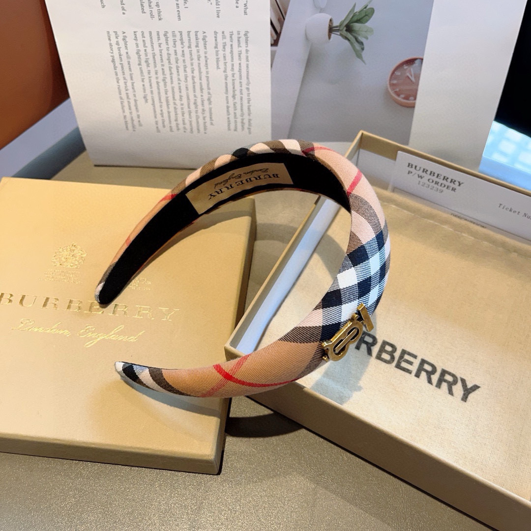 BURBERRY バーバリー ヘアバンド バーバリーロゴ ベージュ 全3色 - 画像 8