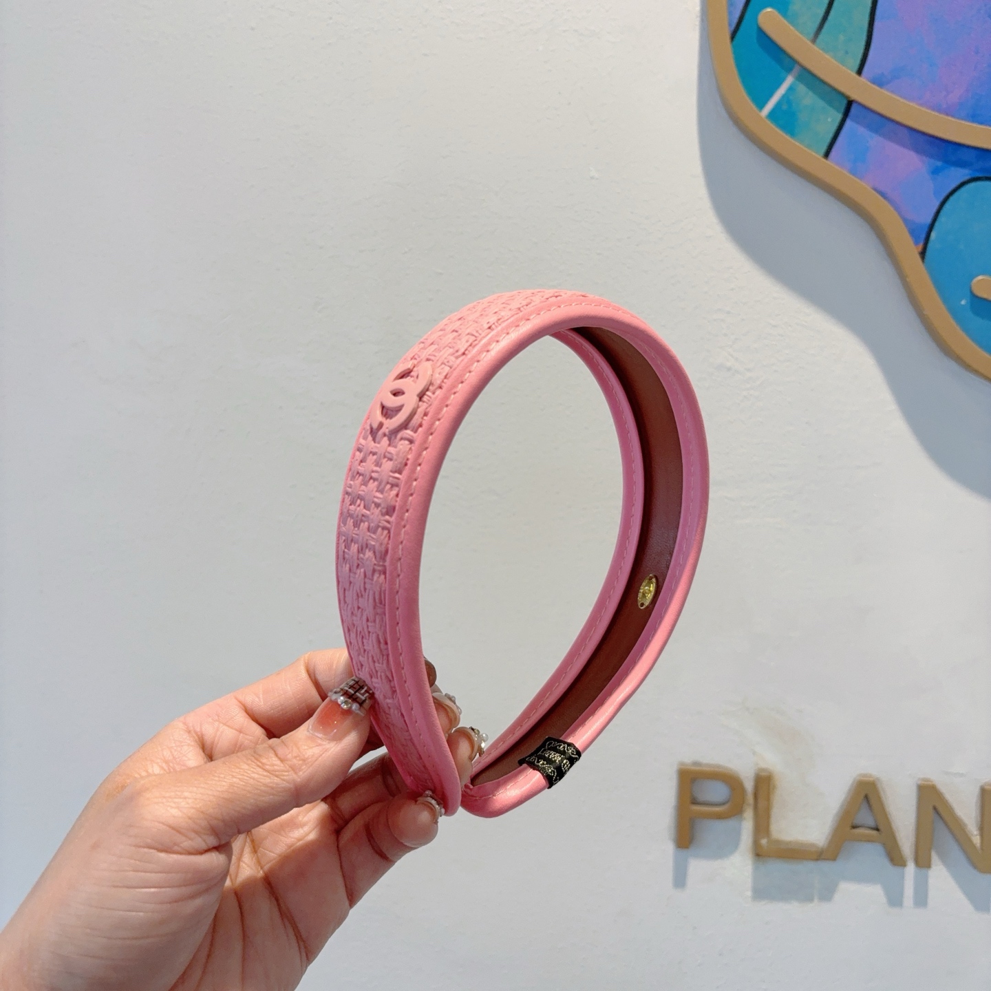 CHANEL シャネル ヘアバンド 本革 ブランド アンダーヘアバンド ピンク ホワイト ブラック 全3色