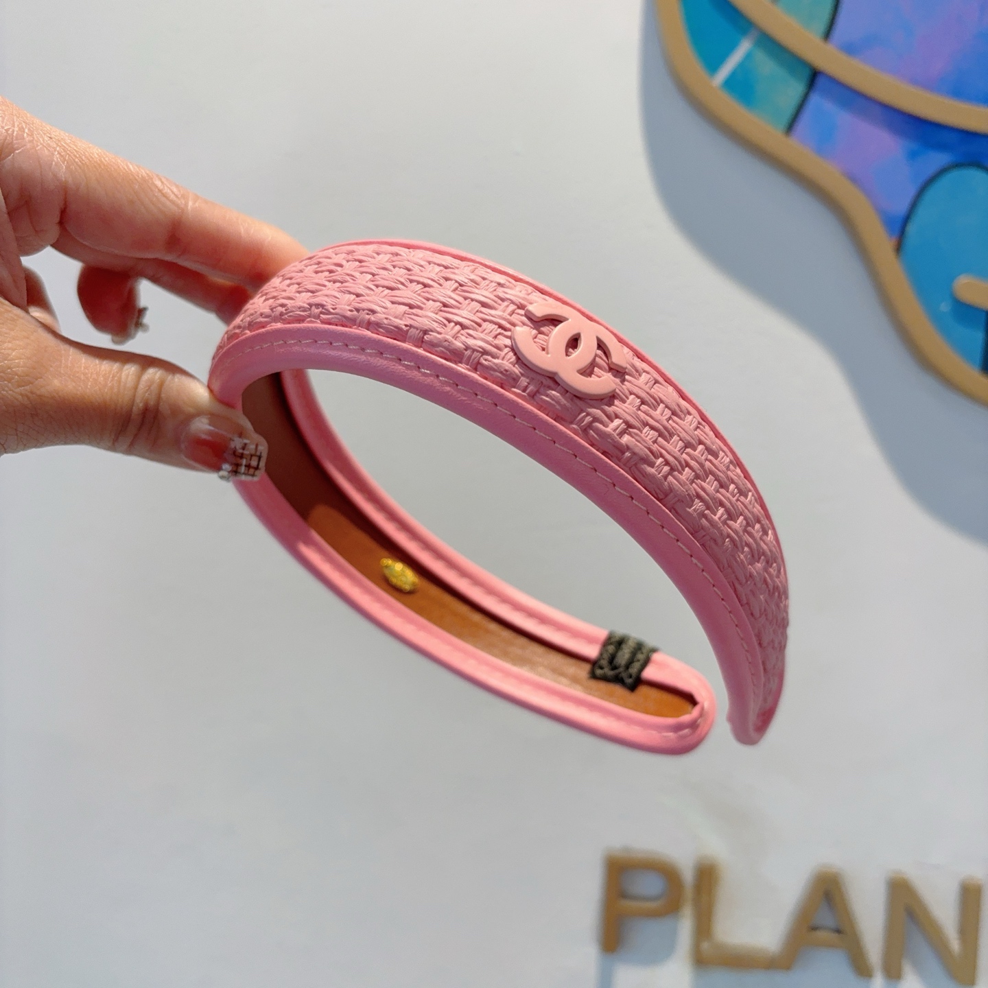 CHANEL シャネル ヘアバンド 本革 ブランド アンダーヘアバンド ピンク ホワイト ブラック 全3色 - 画像 4