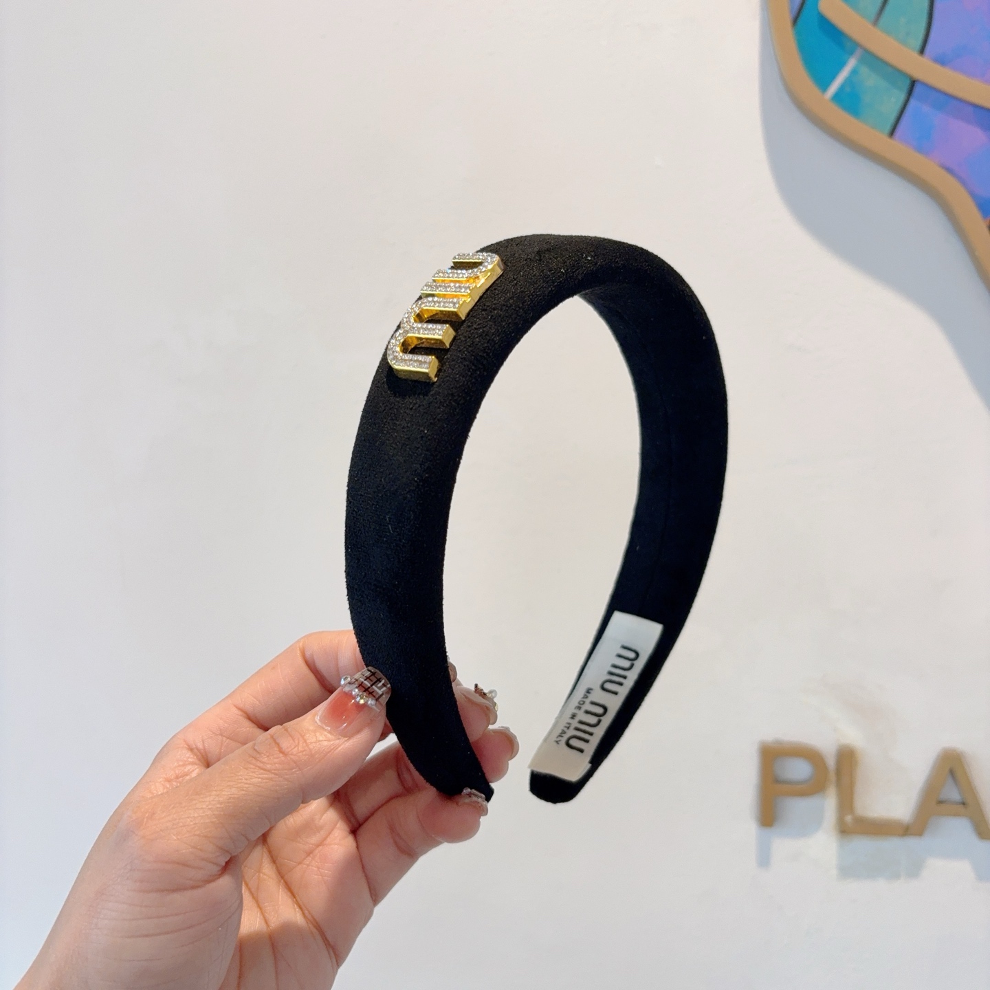 MIU MIU ミウ ヘアバンド ミュウミュウ ブラック ベージュ