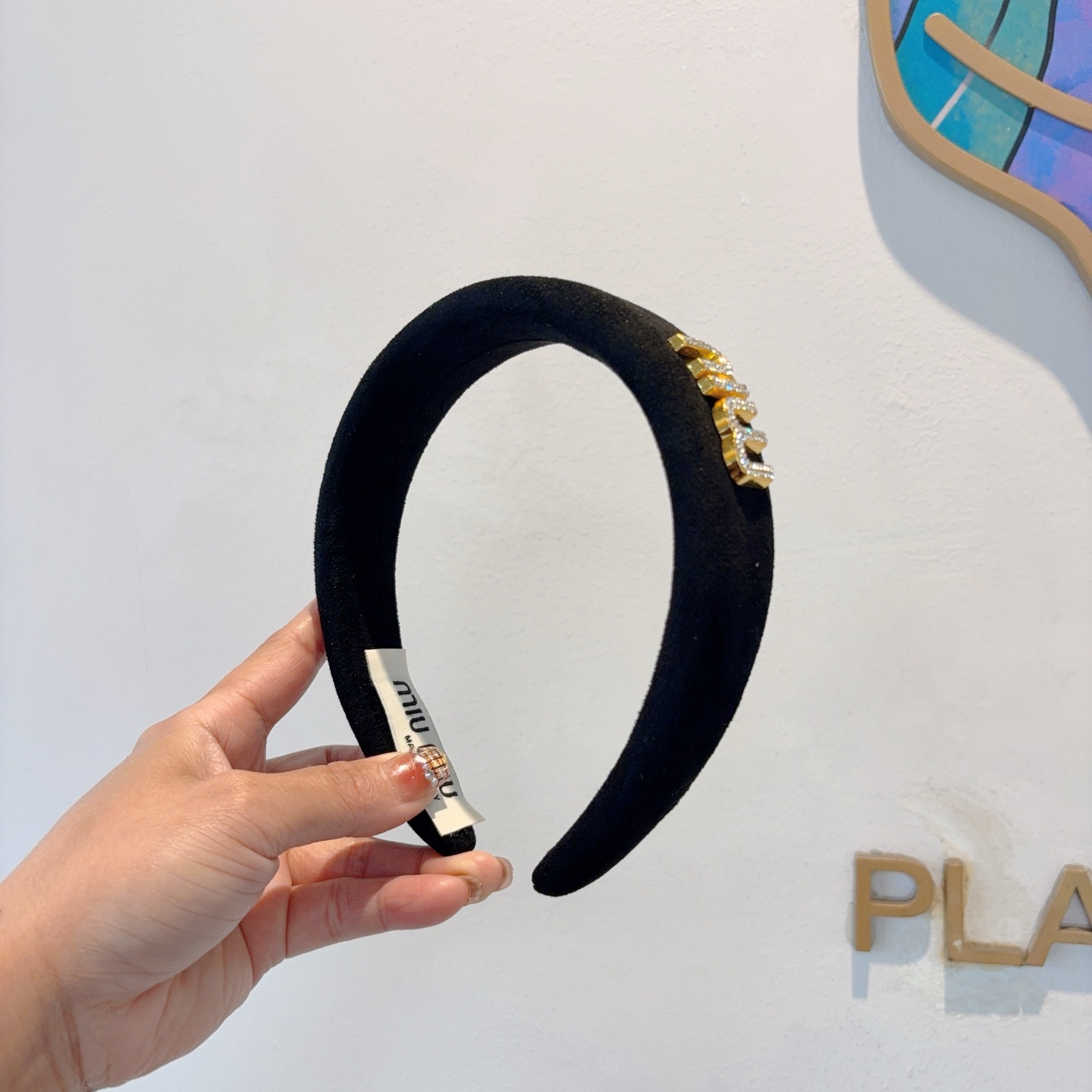 MIU MIU ミウ ヘアバンド ミュウミュウ ブラック ベージュ - 画像 2