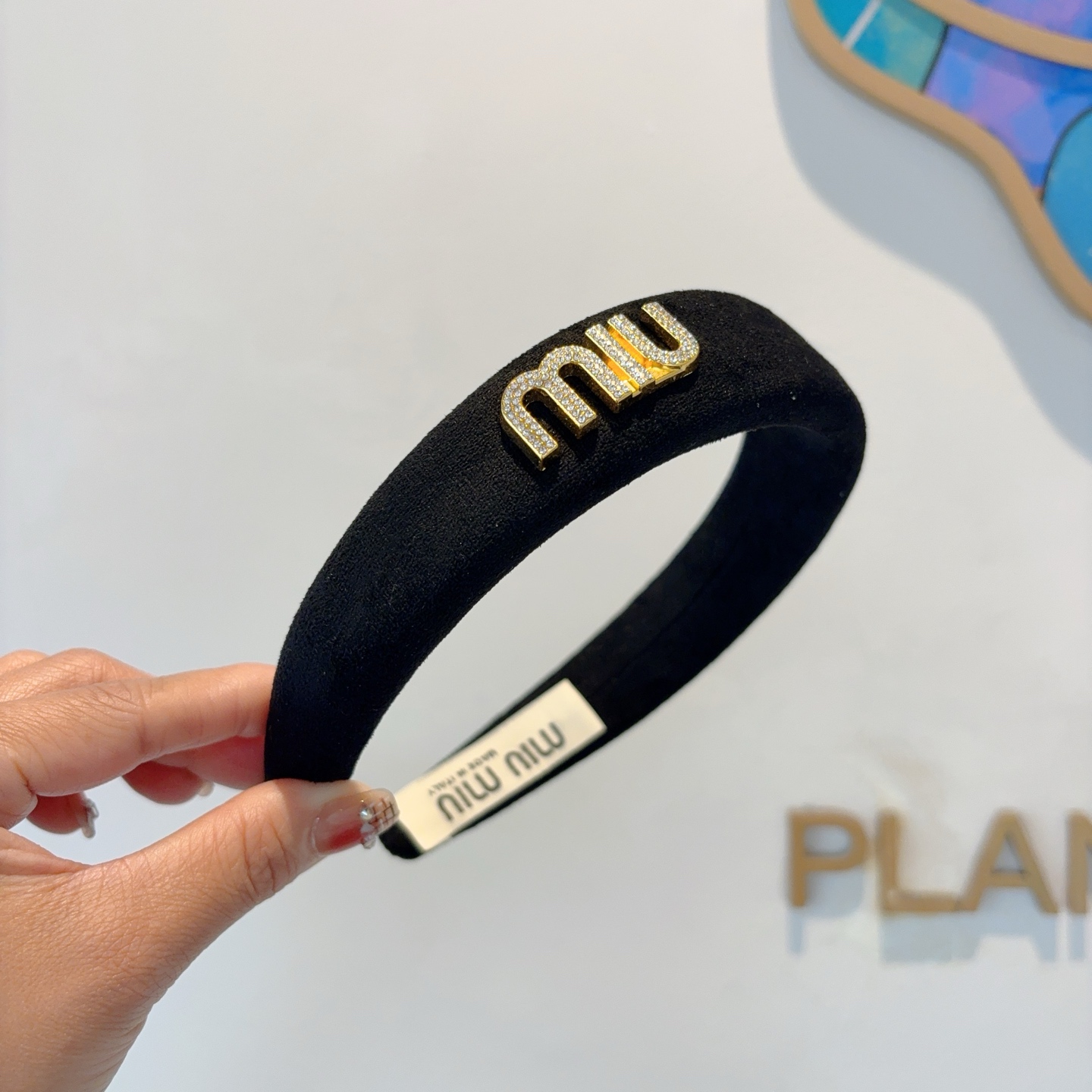 MIU MIU ミウ ヘアバンド ミュウミュウ ブラック ベージュ - 画像 3