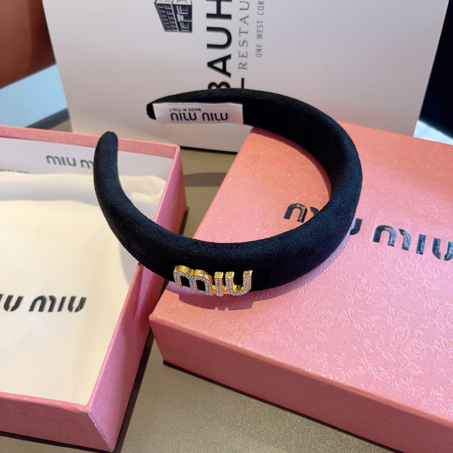 MIU MIU ミウ ヘアバンド ミュウミュウ ブラック ベージュ - 画像 7