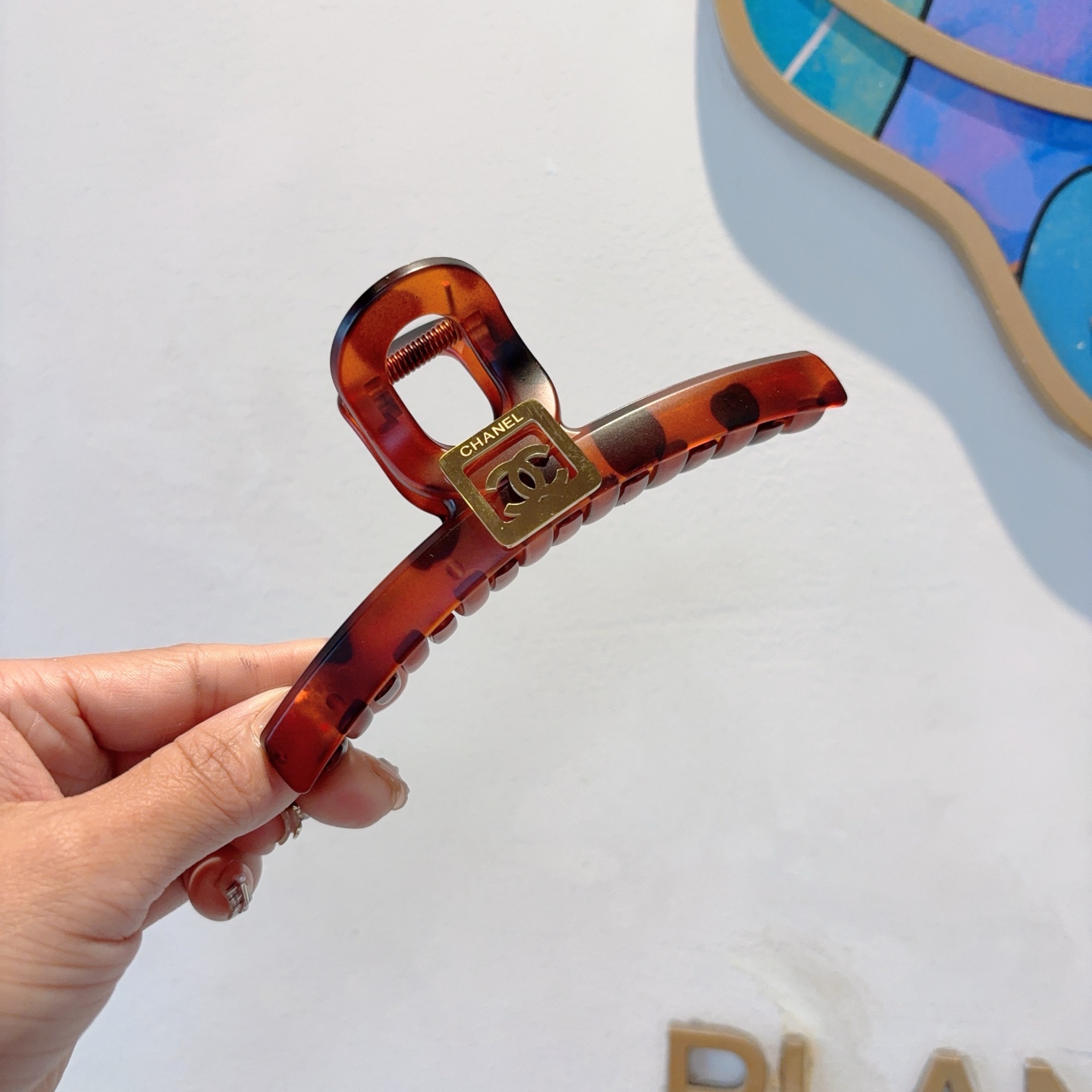 CHANEL シャネル ヘアクリップ 本革 シルク ブラック ネイビー ベージュ 全3色