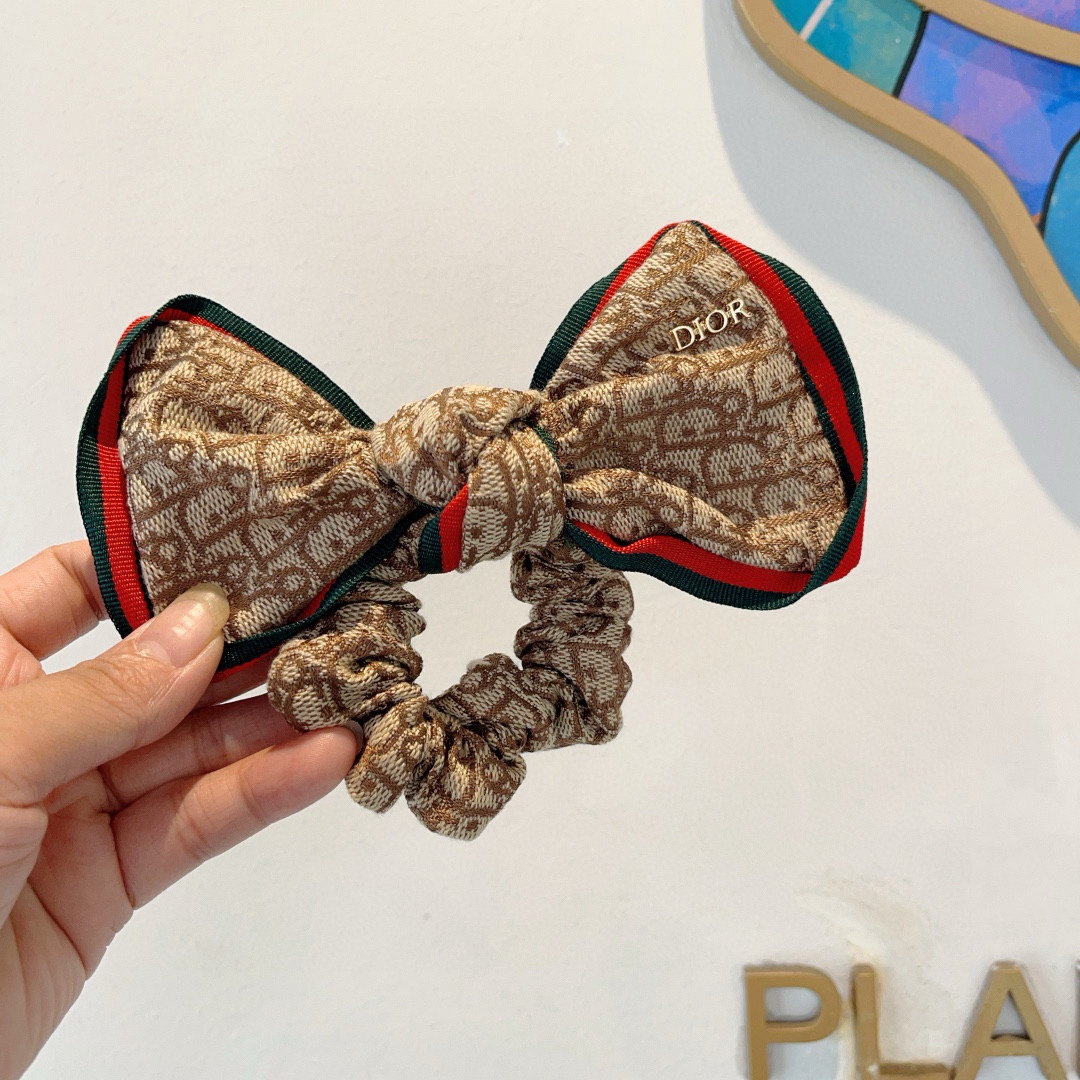 DIOR ディオール ヘアバンド リボン ブラウン 全2色