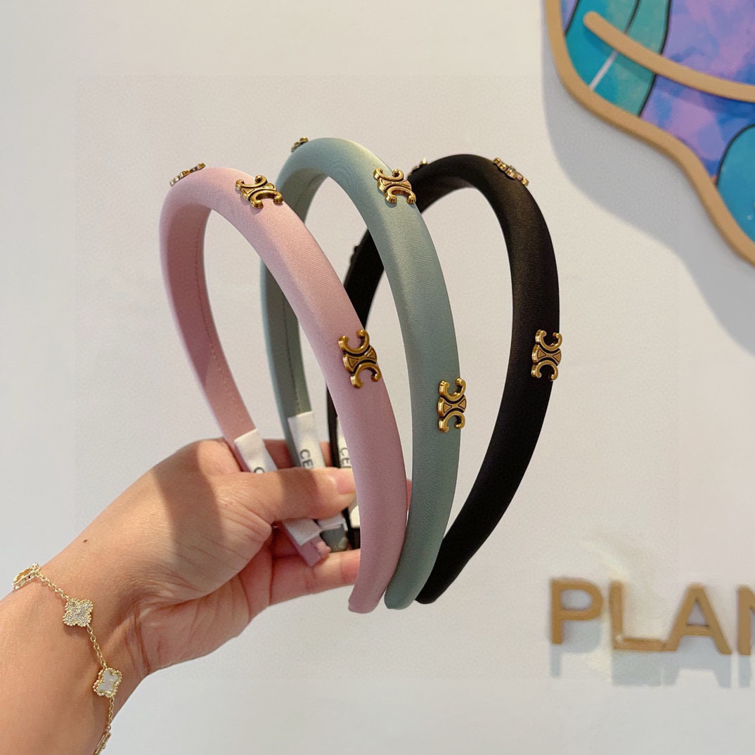 CELINE シャネル ヘアバンド 本革 ブラック 全3色 - 画像 2