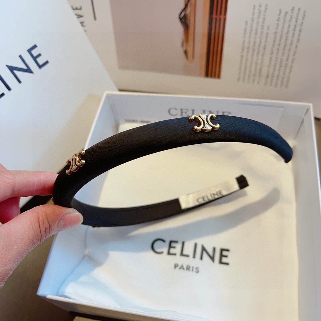 CELINE シャネル ヘアバンド 本革 ブラック 全3色 - 画像 8