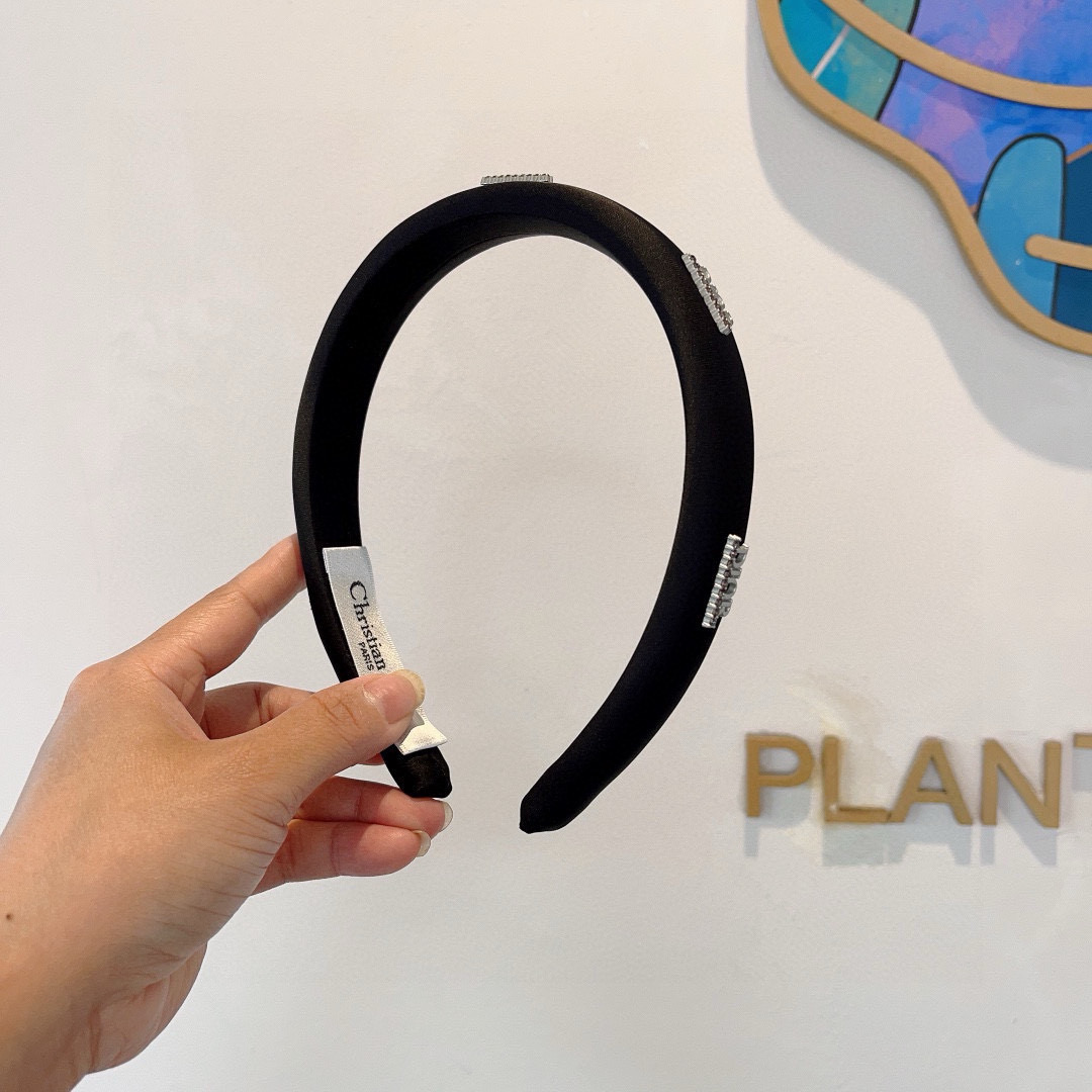 DIOR ディオール ヘアバンド ディオール ロゴ ブラック ホワイト 2色展開 - 画像 2