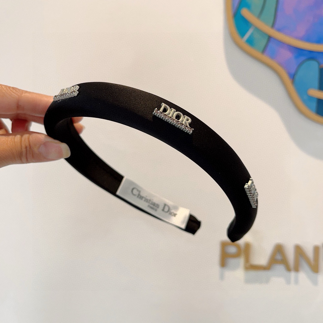 DIOR ディオール ヘアバンド ディオール ロゴ ブラック ホワイト 2色展開 - 画像 3