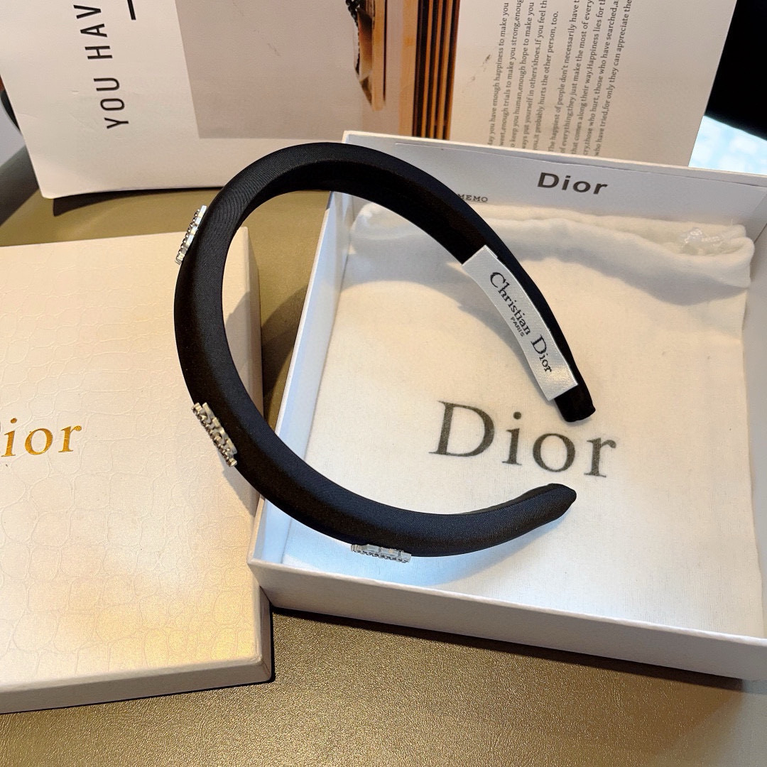 DIOR ディオール ヘアバンド ディオール ロゴ ブラック ホワイト 2色展開 - 画像 5