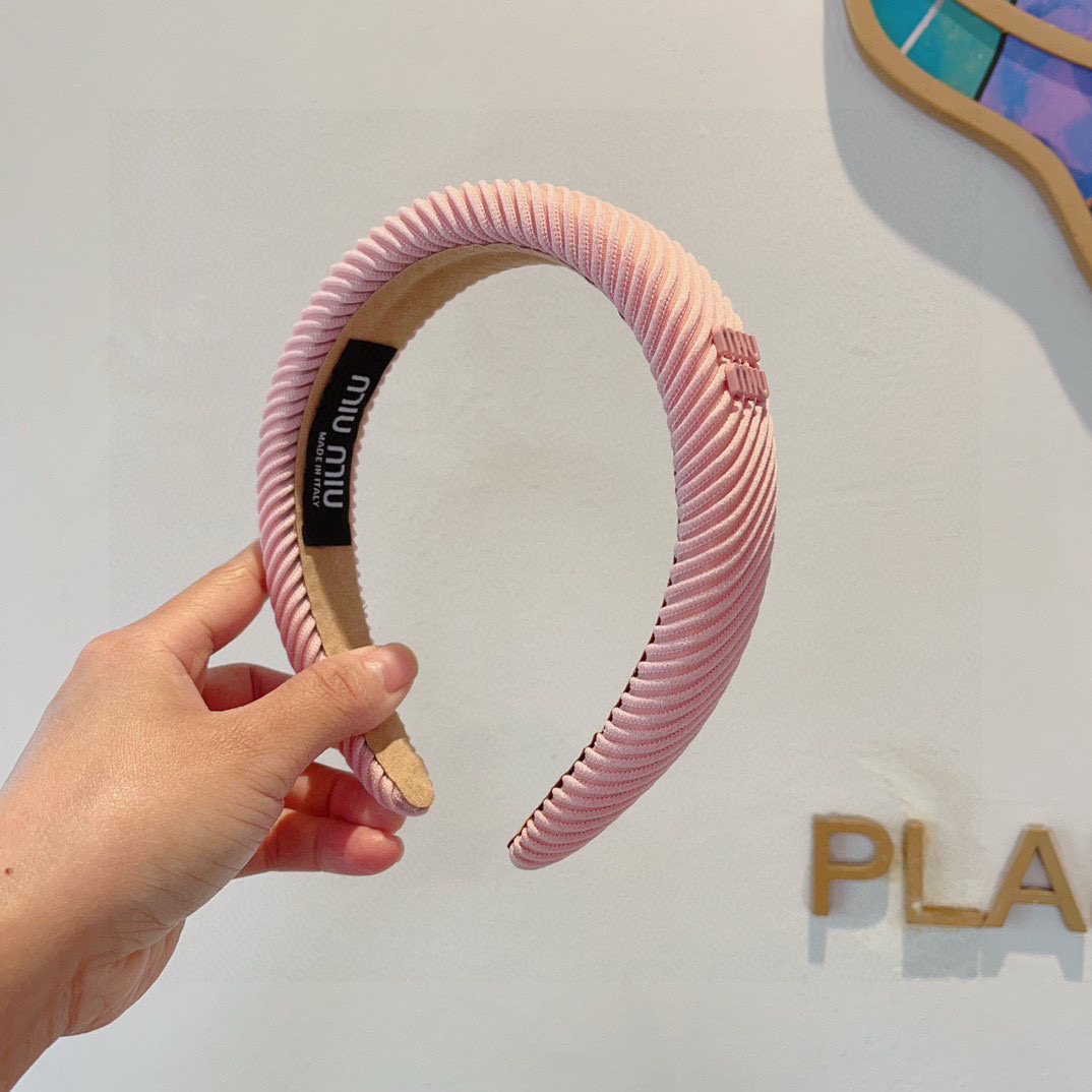 MIU MIU ミウミウ ヘアバンド フリル シルク風 プリーツ 全3色 - 画像 2