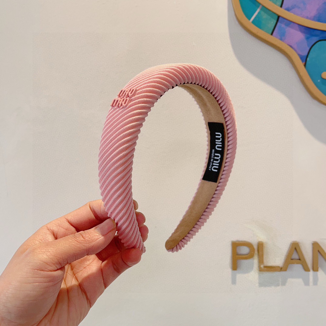 MIU MIU ミウミウ ヘアバンド フリル シルク風 プリーツ 全3色 - 画像 3