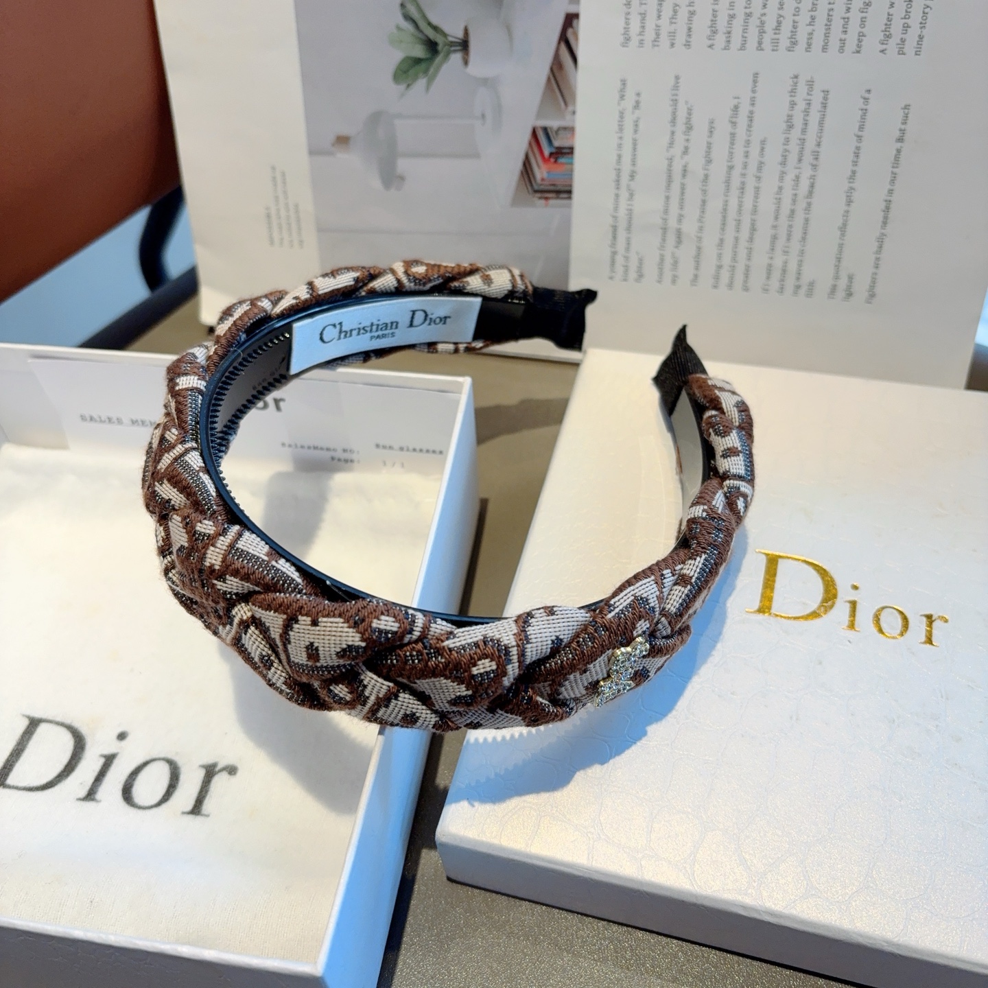 Dior ディオール ヘアアクセサリー ブランド ブランドヘアバンド ブラウン ブラック 全2色 - 画像 7