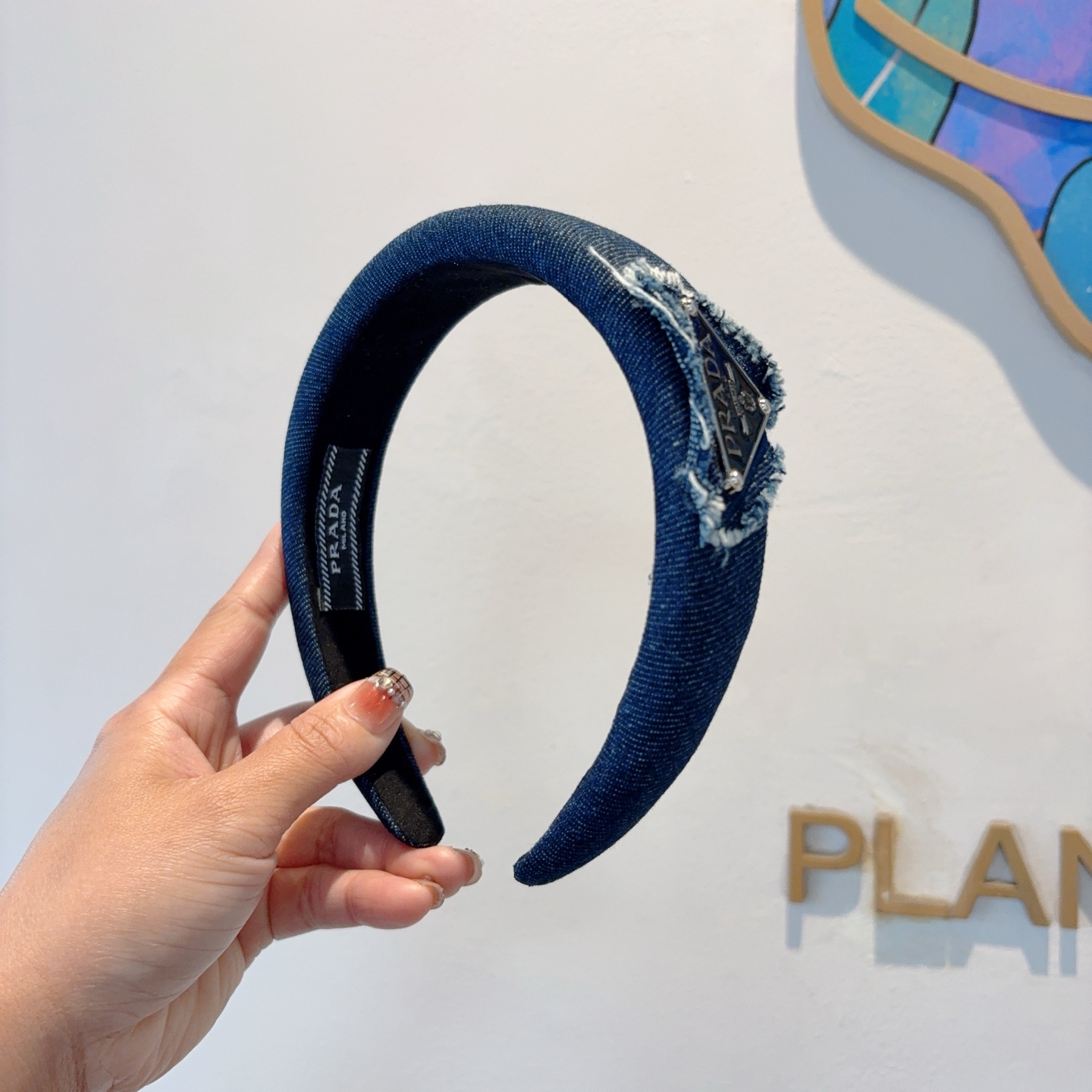 PRADA プラダ デニムヘアバンド ファッション ブランド 限定 ブラック - 画像 2