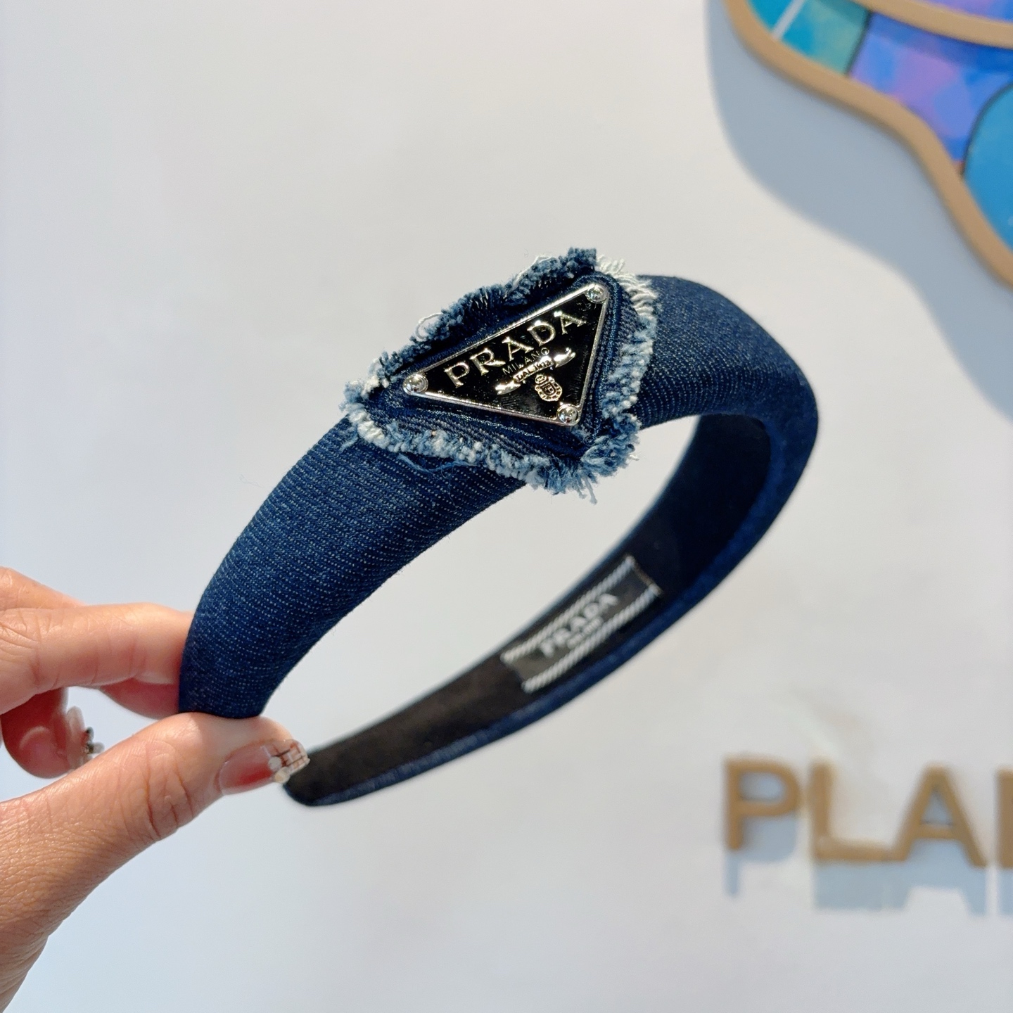 PRADA プラダ デニムヘアバンド ファッション ブランド 限定 ブラック - 画像 3