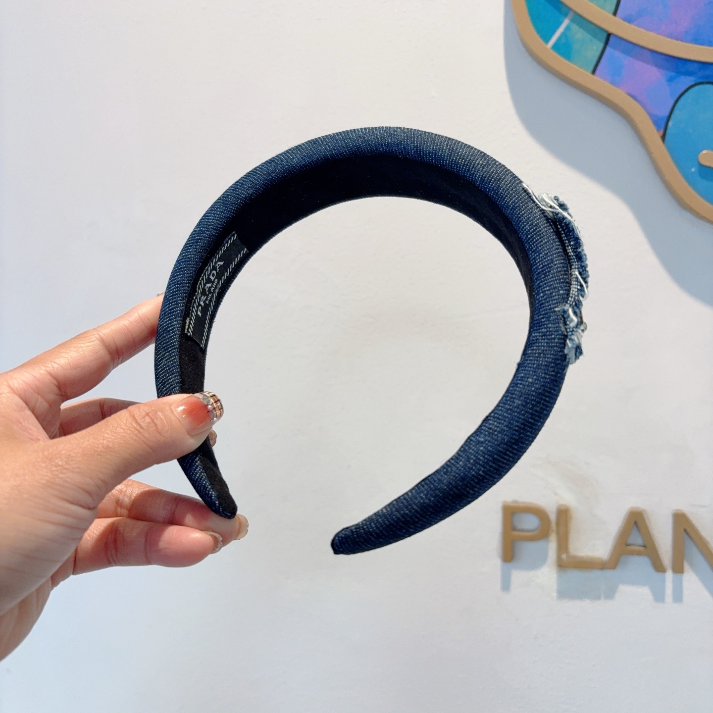 PRADA プラダ デニムヘアバンド ファッション ブランド 限定 ブラック - 画像 4