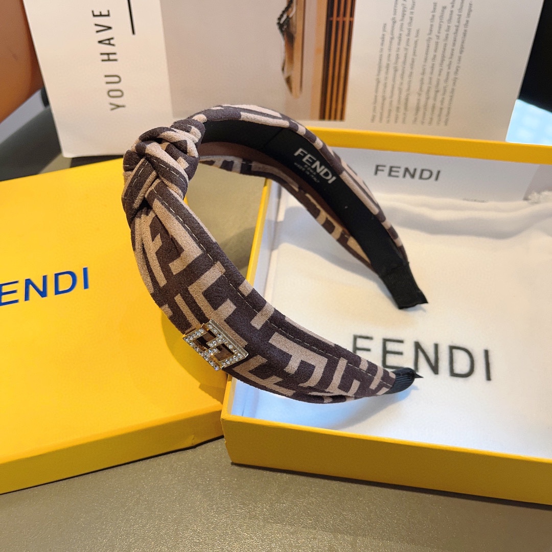 FENDI フェンディ ファンデットヘアバンド フェンディ ブラック 1枚 - 画像 5