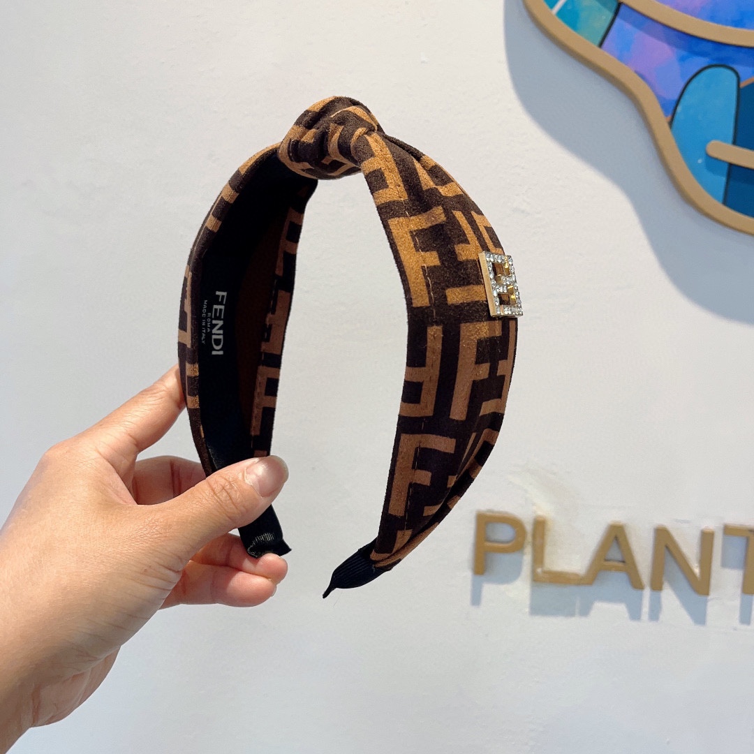 FENDI フェンディ ヘアバンド レザー ファッション ブラック - 画像 2