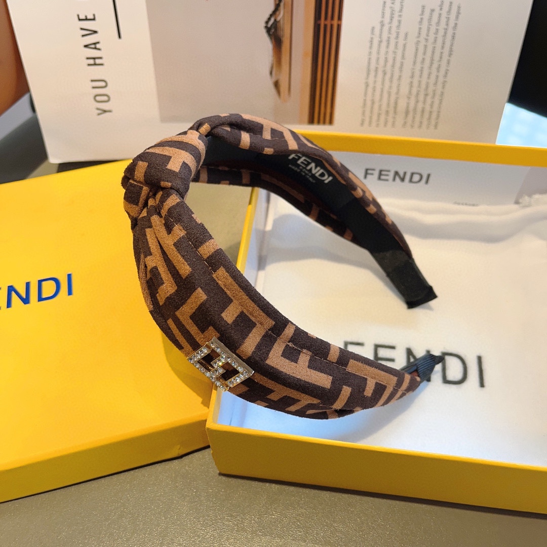 FENDI フェンディ ヘアバンド レザー ファッション ブラック - 画像 5