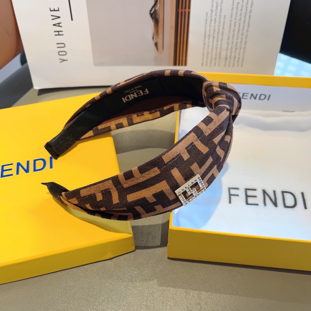 FENDI フェンディ ヘアバンド レザー ファッション ブラック - 画像 6