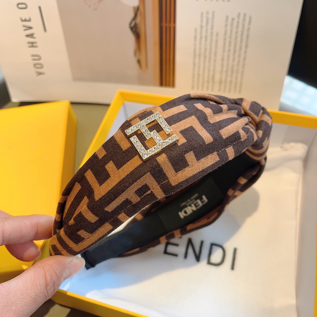 FENDI フェンディ ヘアバンド レザー ファッション ブラック - 画像 7