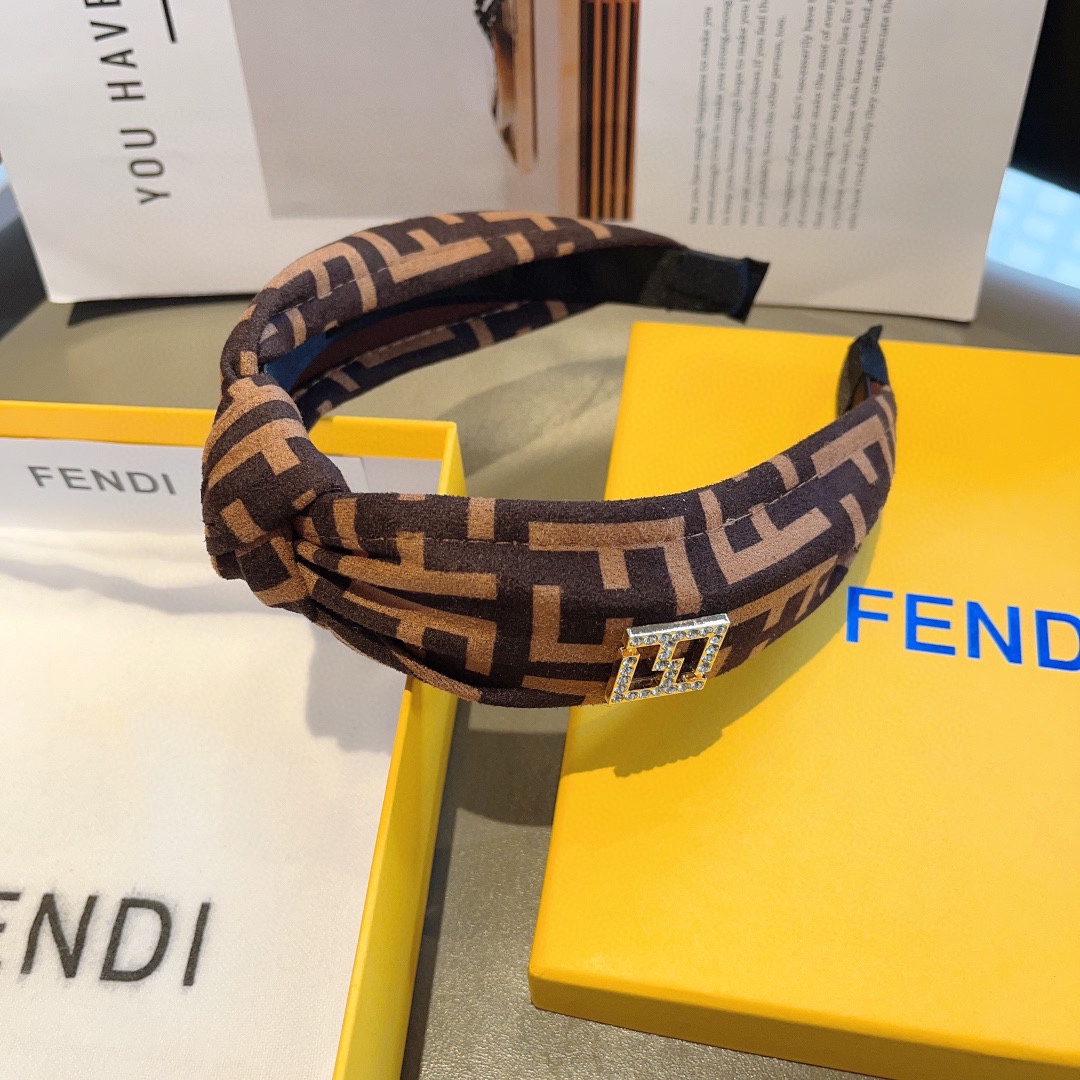 FENDI フェンディ ヘアバンド レザー ファッション ブラック - 画像 8