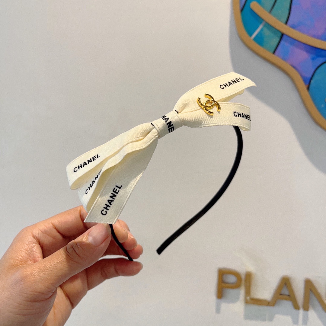 CHANEL シャネル ヘアアクセサリー フラットヘアバンド ピンク イエロー ブラック 全3色 - 画像 2