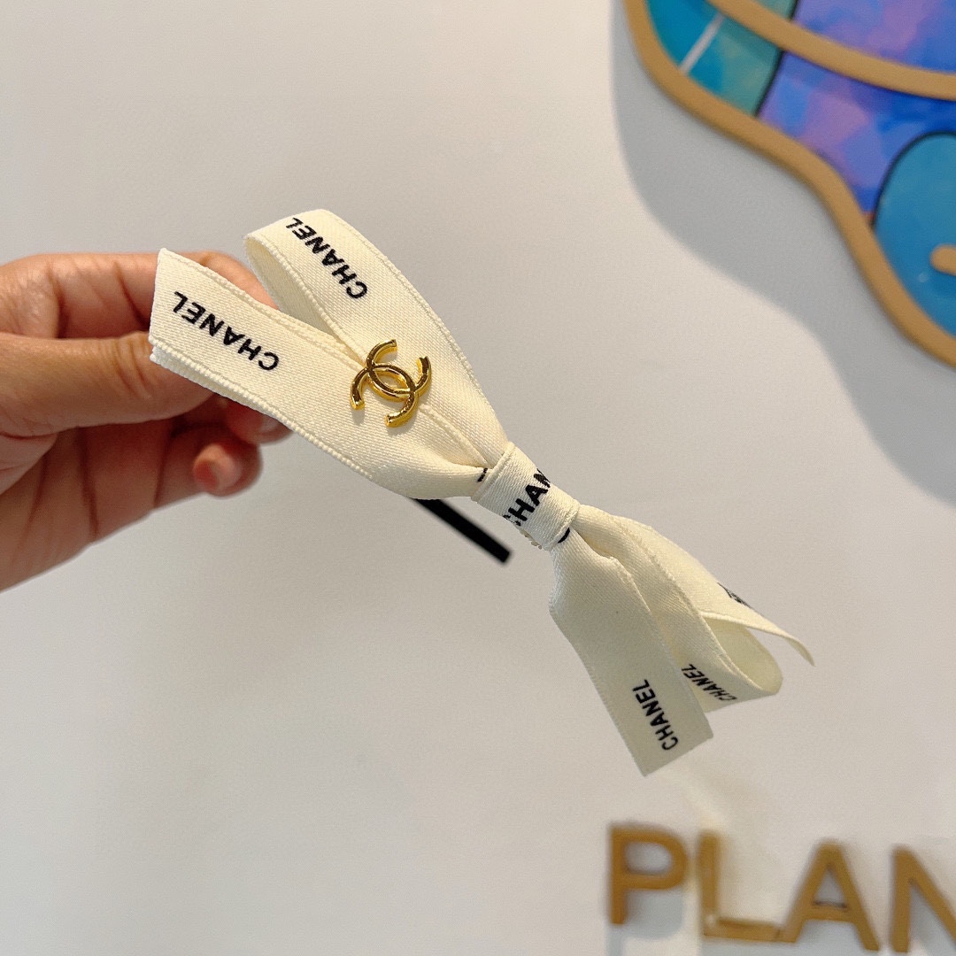 CHANEL シャネル ヘアアクセサリー フラットヘアバンド ピンク イエロー ブラック 全3色 - 画像 3