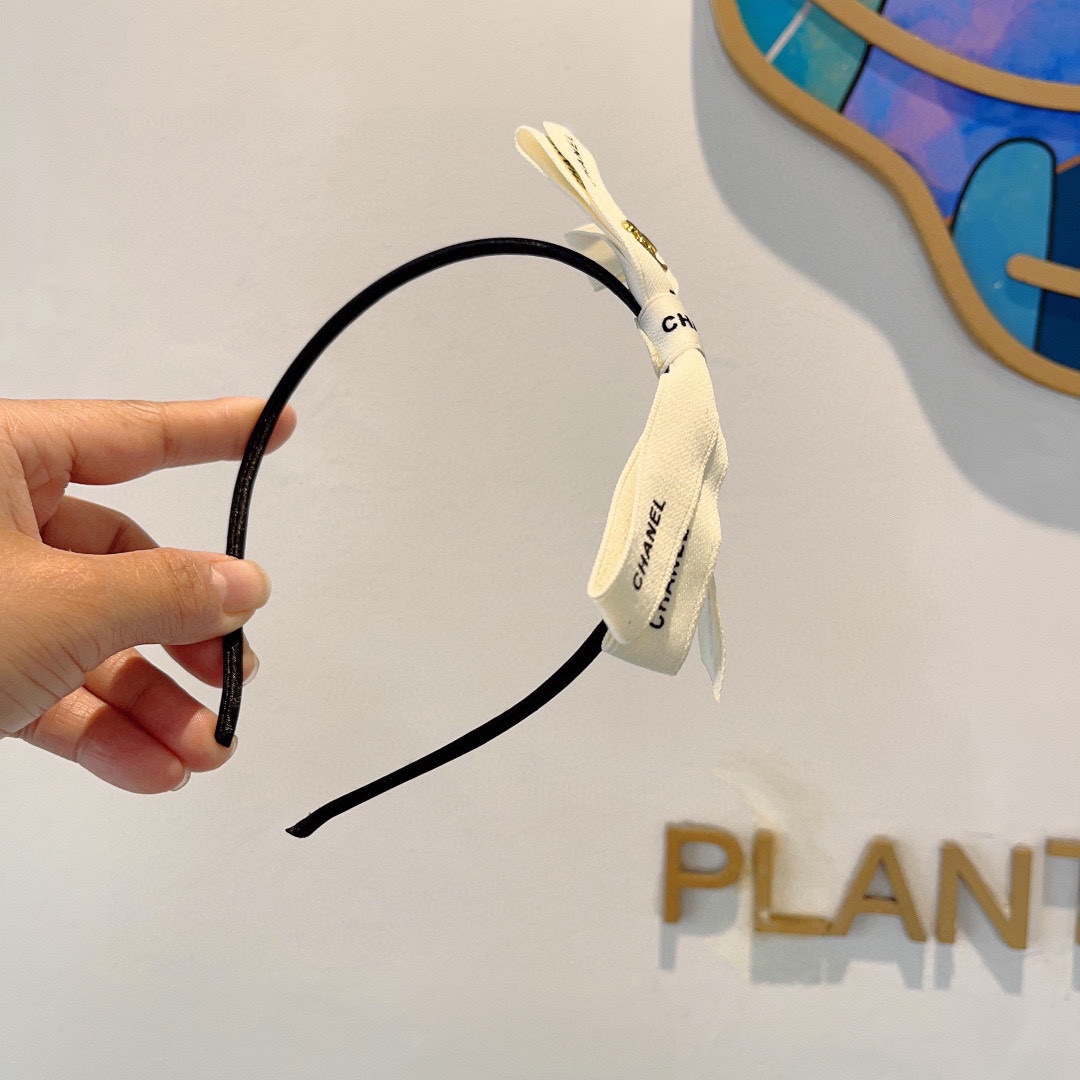 CHANEL シャネル ヘアアクセサリー フラットヘアバンド ピンク イエロー ブラック 全3色 - 画像 4