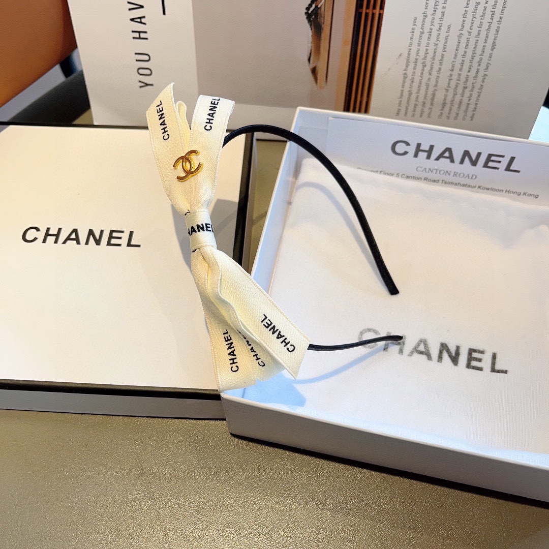 CHANEL シャネル ヘアアクセサリー フラットヘアバンド ピンク イエロー ブラック 全3色 - 画像 6