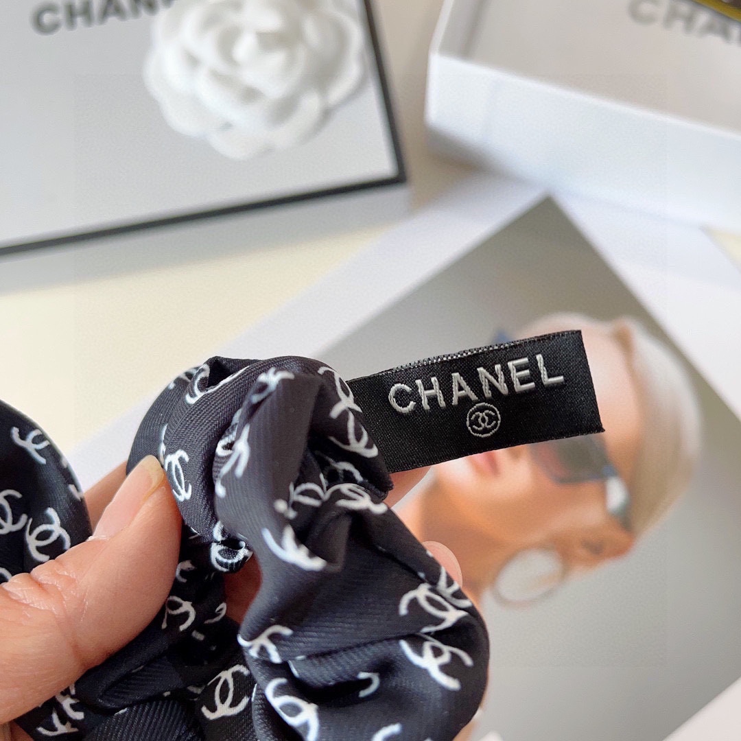 CHANEL シャネル ヘアアクセサリー ヘアゴム ブラック ホワイト 全2色 - 画像 4