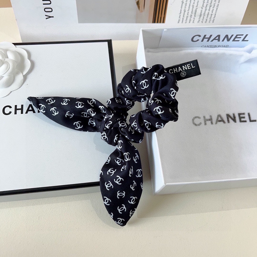 CHANEL シャネル ヘアアクセサリー ヘアゴム ブラック ホワイト 全2色 - 画像 5
