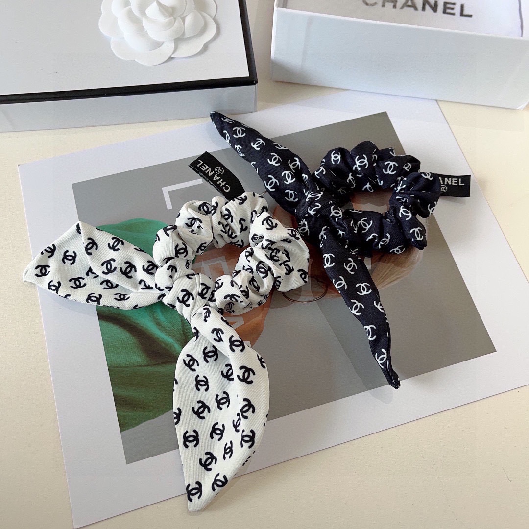CHANEL シャネル ヘアアクセサリー ヘアゴム ブラック ホワイト 全2色 - 画像 6