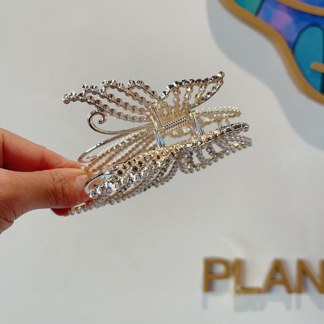 PLAN プラン フラワーヘアクリップ フェザーデザイン ブラック - 画像 4