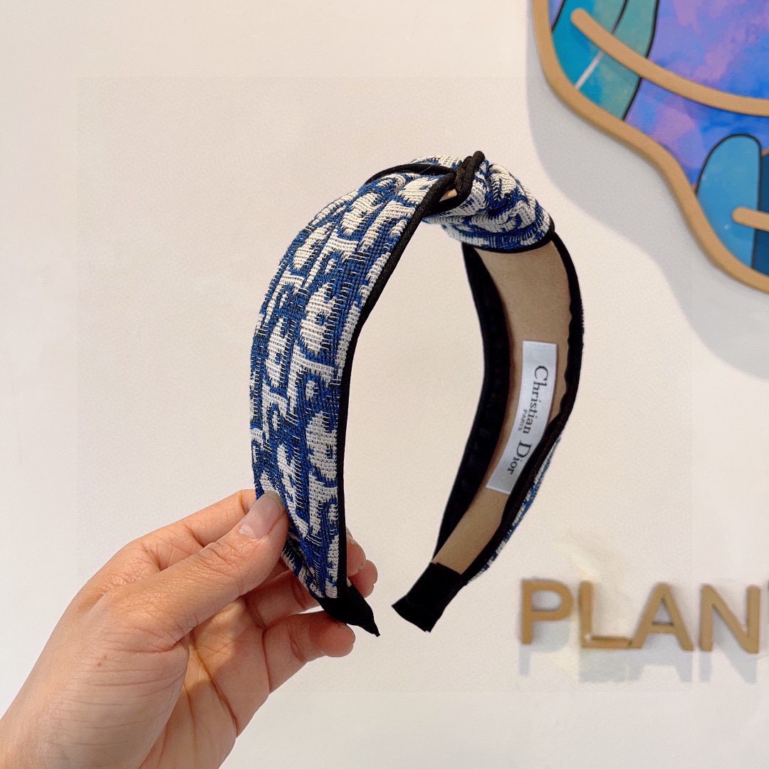 DIOR ディオール ヘアバンド ディオール オブリーク 限定カラー ブルー/ホワイト 全2色 - 画像 2