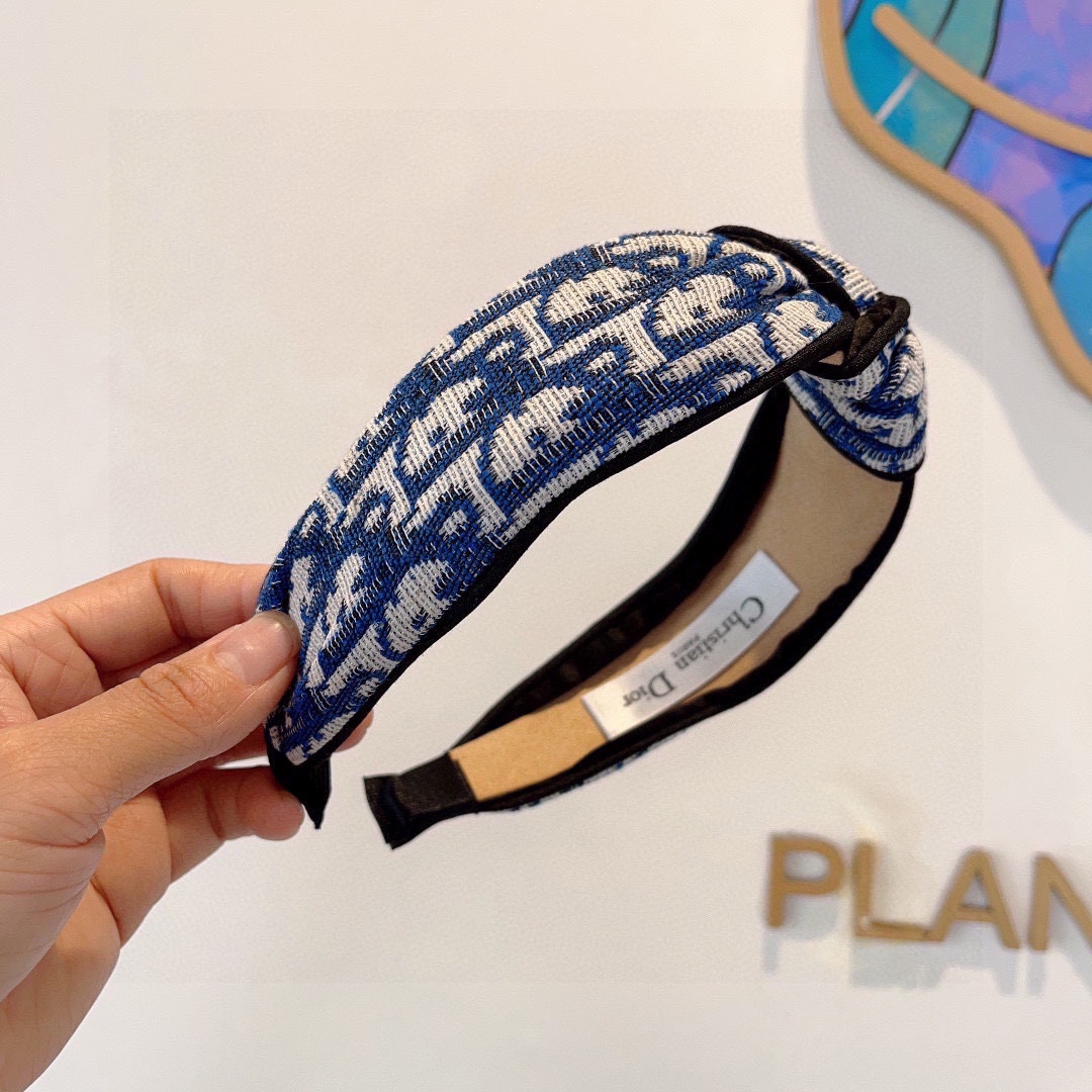 DIOR ディオール ヘアバンド ディオール オブリーク 限定カラー ブルー/ホワイト 全2色 - 画像 3