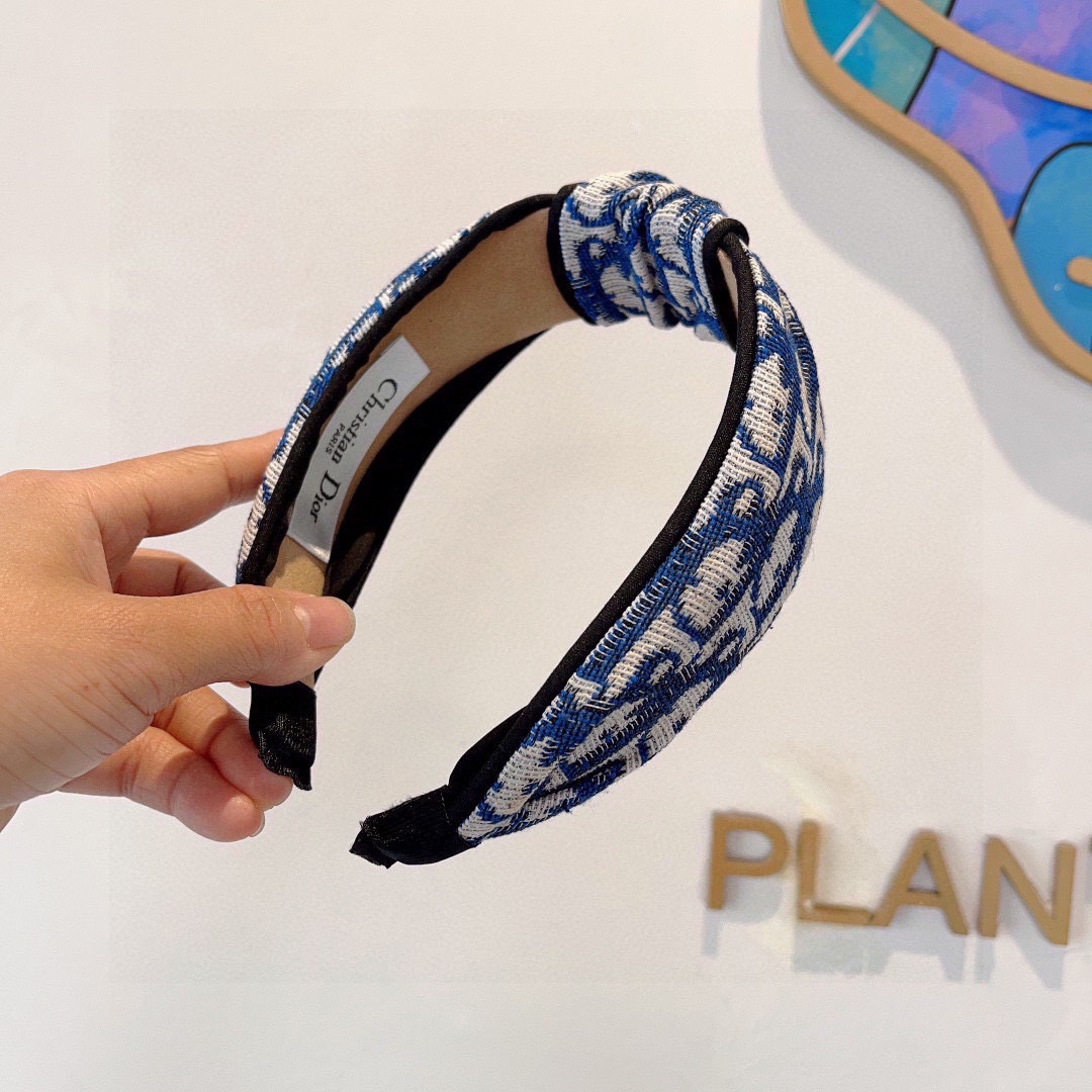 DIOR ディオール ヘアバンド ディオール オブリーク 限定カラー ブルー/ホワイト 全2色 - 画像 4