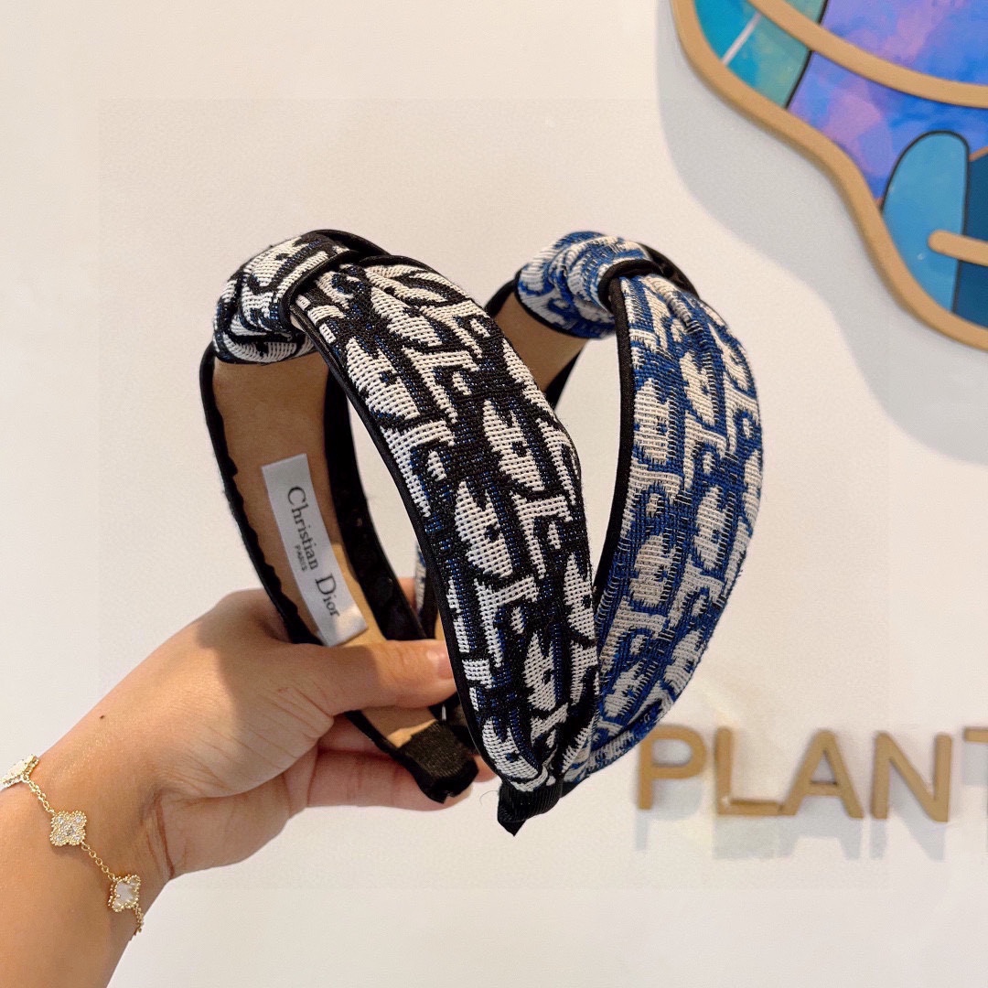 DIOR ディオール ヘアバンド ディオール オブリーク 限定カラー ブルー/ホワイト 全2色 - 画像 9