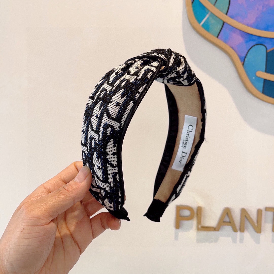 DIOR ディオール ヘアバンド ファッション ブランドロゴ ブラック 全1色
