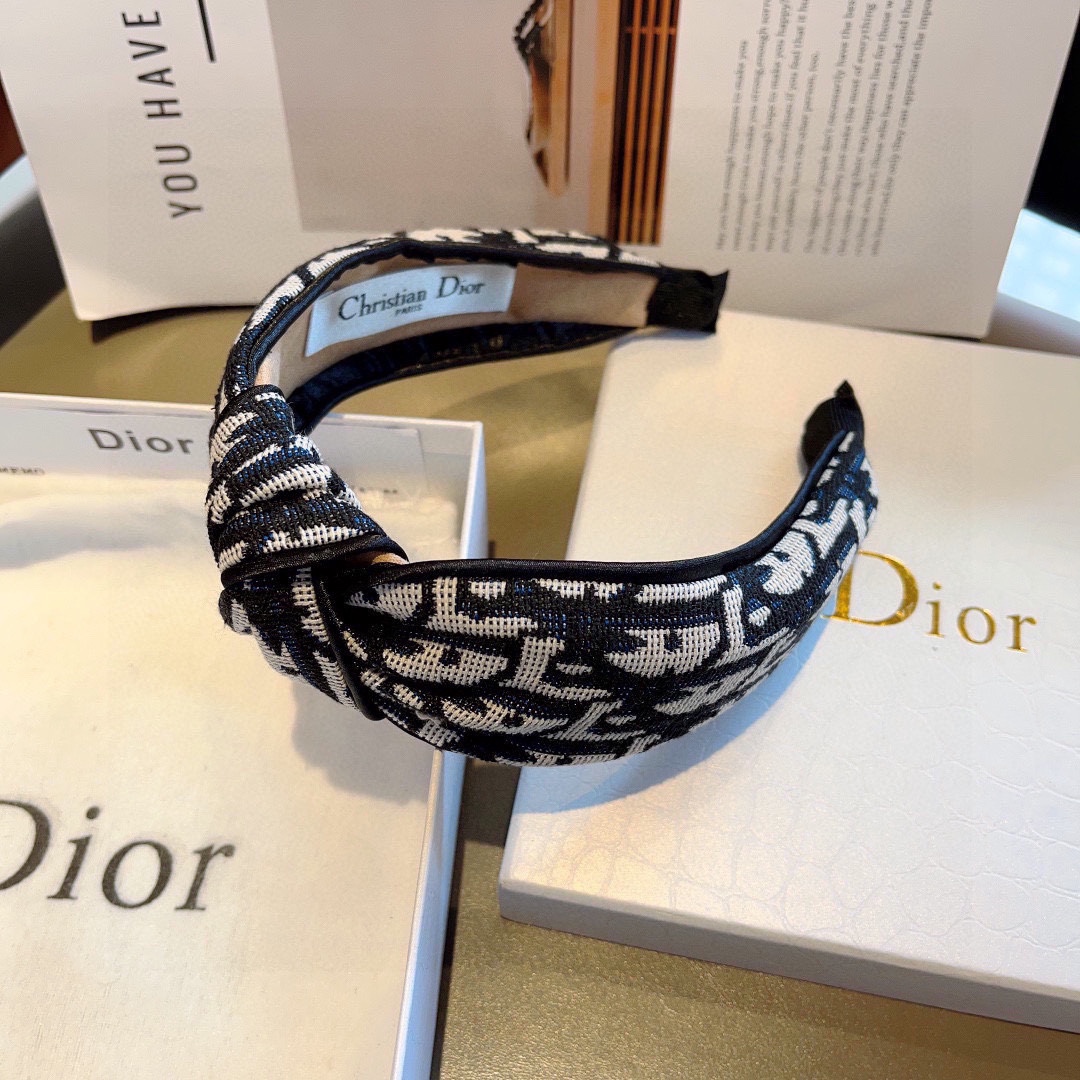 DIOR ディオール ヘアバンド ファッション ブランドロゴ ブラック 全1色 - 画像 5