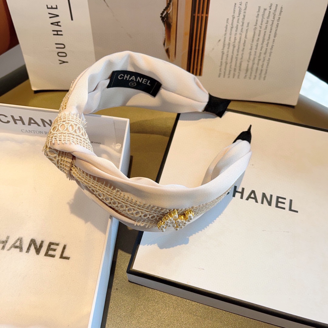 CHANEL シャネル ヘッドバンド レース ピンク シルク 本革 通勤 通学 全1色 - 画像 5