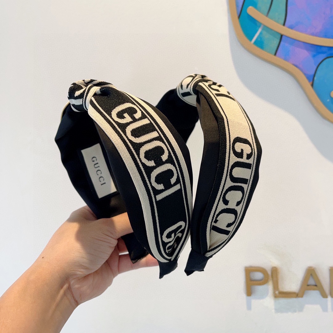 GUCCI グッチ サテンヘアバンド 本革 ブラック 全1色 - 画像 9